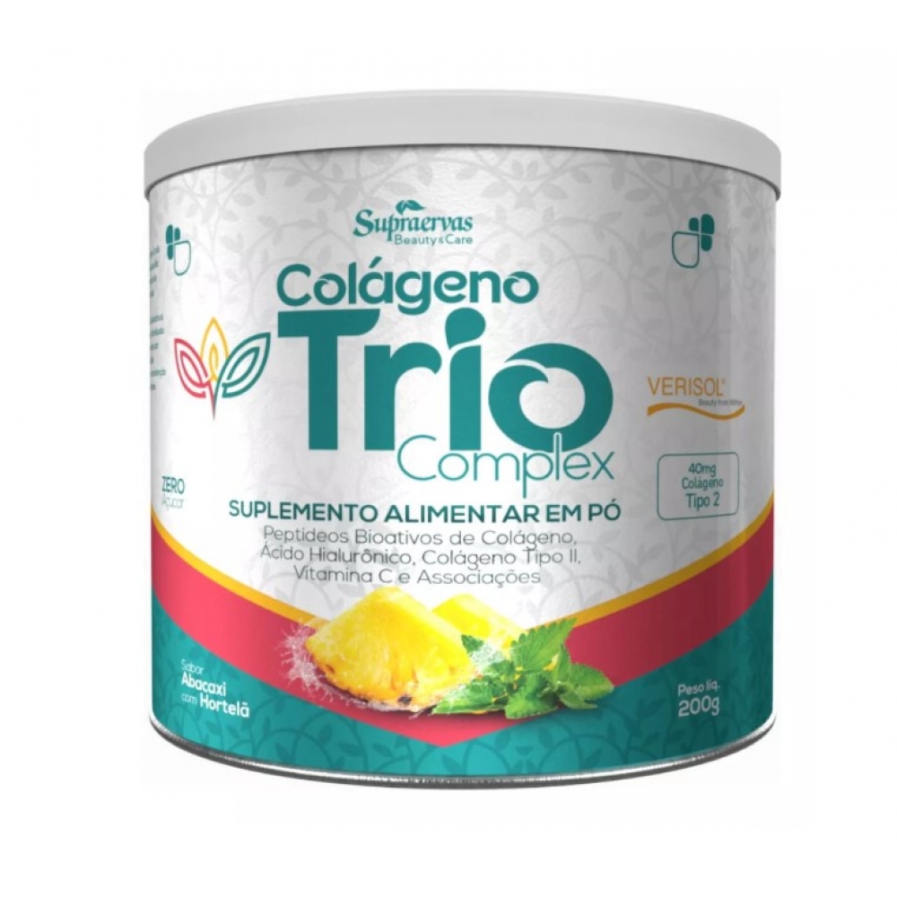 COLAGENO TRIO COMPLEX SOLUVEL 200G - S. ABACAXI C/HORTELA
